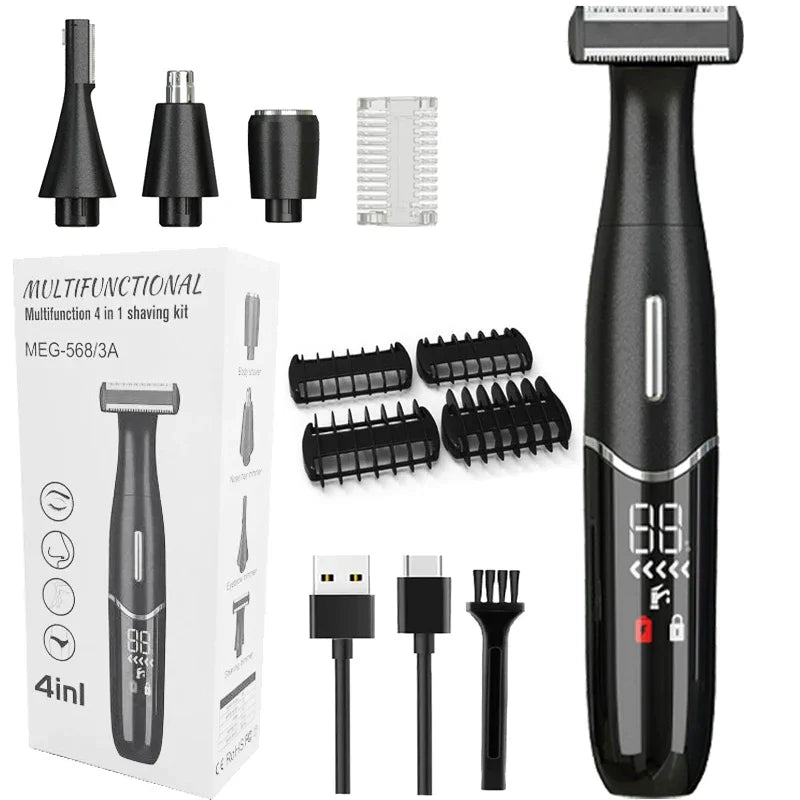 Precision Body And Intimate Area Shaver USB C Rechargeable Wet & Dry Black